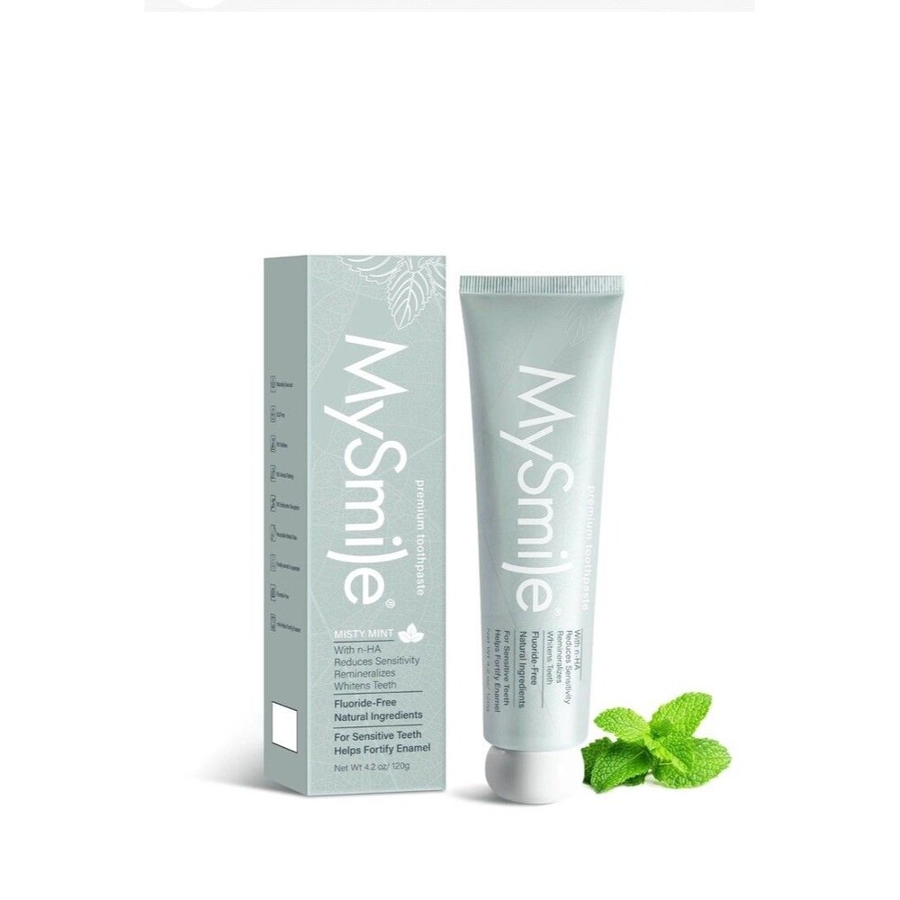MySmile Teeth Whitening Toothpaste Nano Hydroxyapatite Fluoride Free Mint 120g